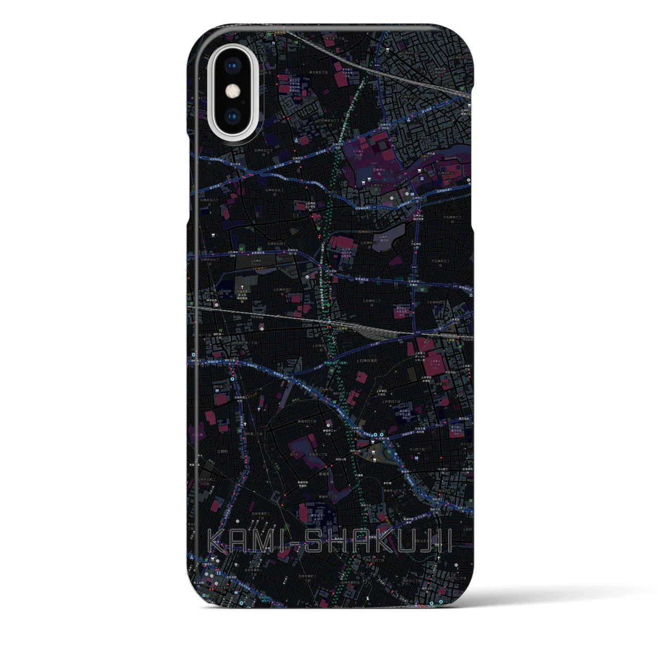 【上石神井(東京都)】地図柄iPhoneケース(バックカバータイプ)