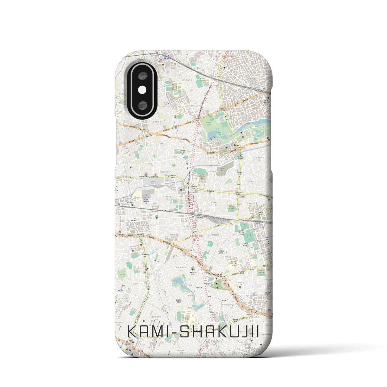 【上石神井(東京都)】地図柄iPhoneケース(バックカバータイプ)