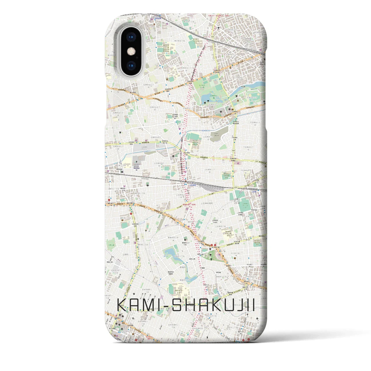 【上石神井(東京都)】地図柄iPhoneケース(バックカバータイプ)