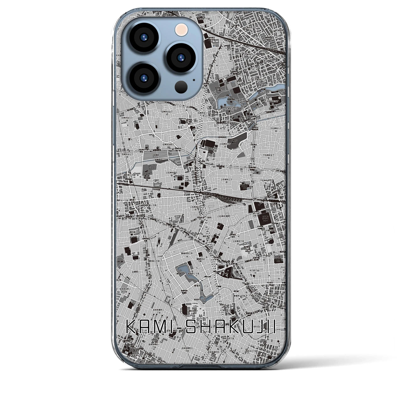 【上石神井(東京都)】地図柄iPhoneケース(クリアタイプ)