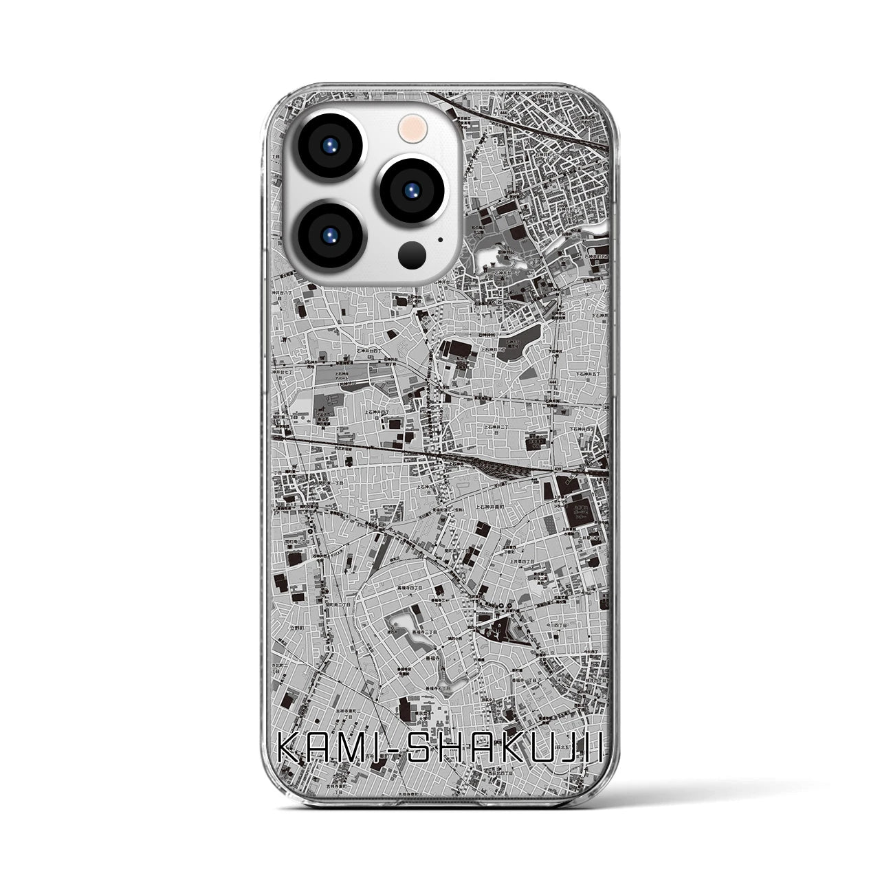 【上石神井(東京都)】地図柄iPhoneケース(クリアタイプ)