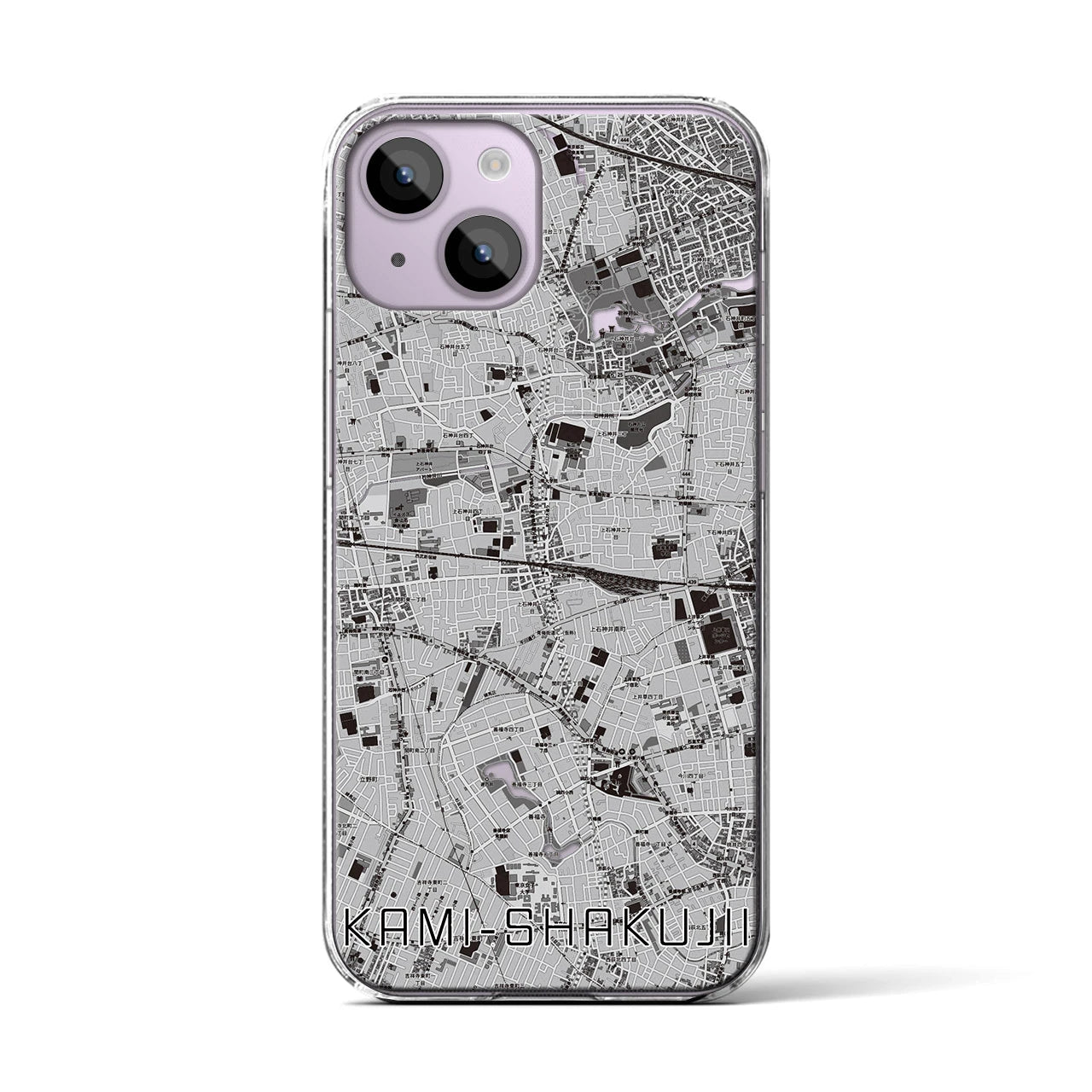 【上石神井(東京都)】地図柄iPhoneケース(クリアタイプ)