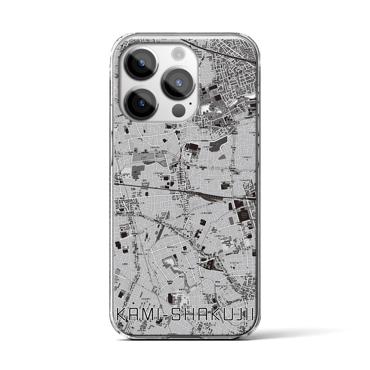 【上石神井(東京都)】地図柄iPhoneケース(クリアタイプ)