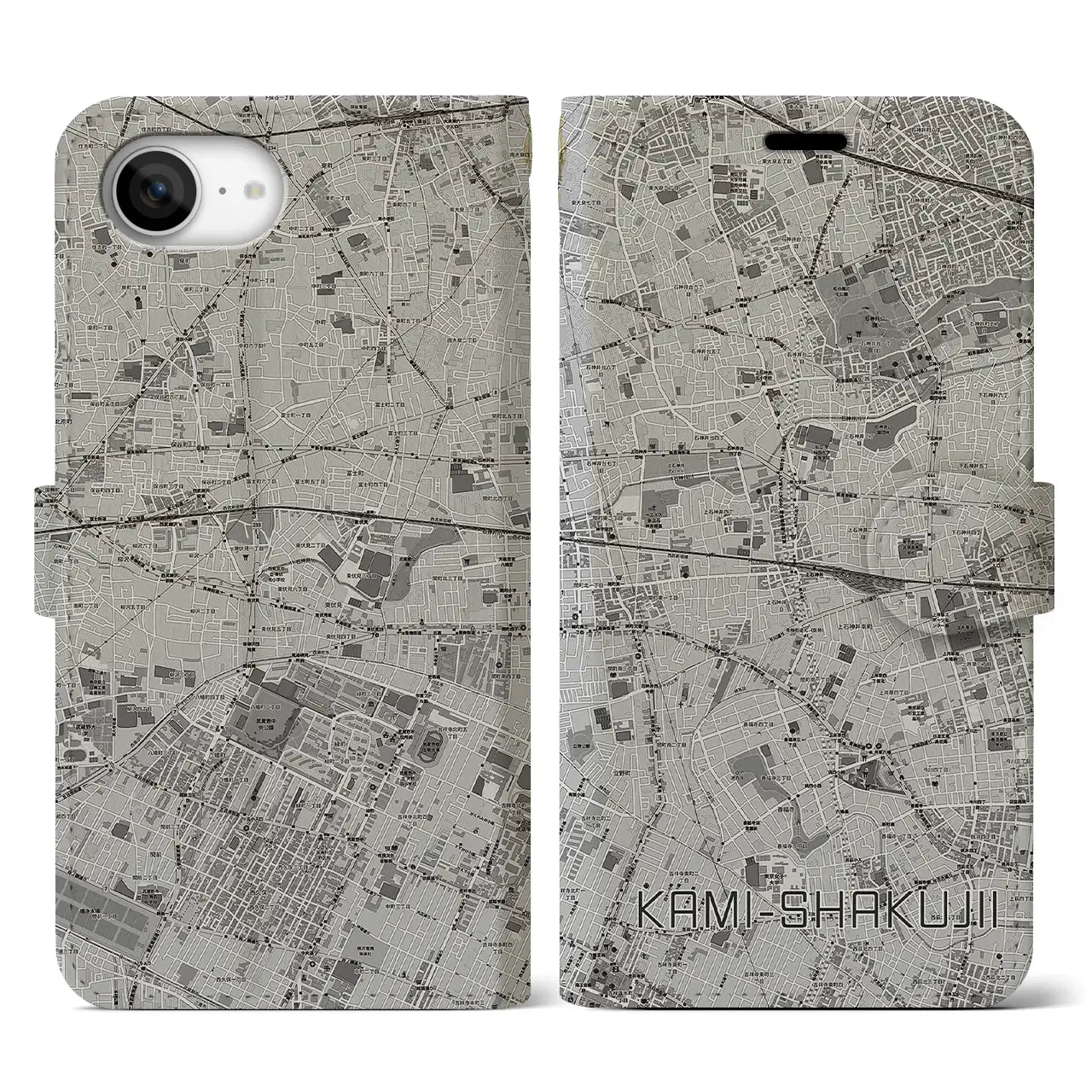 【上石神井(東京都)】地図柄iPhoneケース(手帳タイプ)