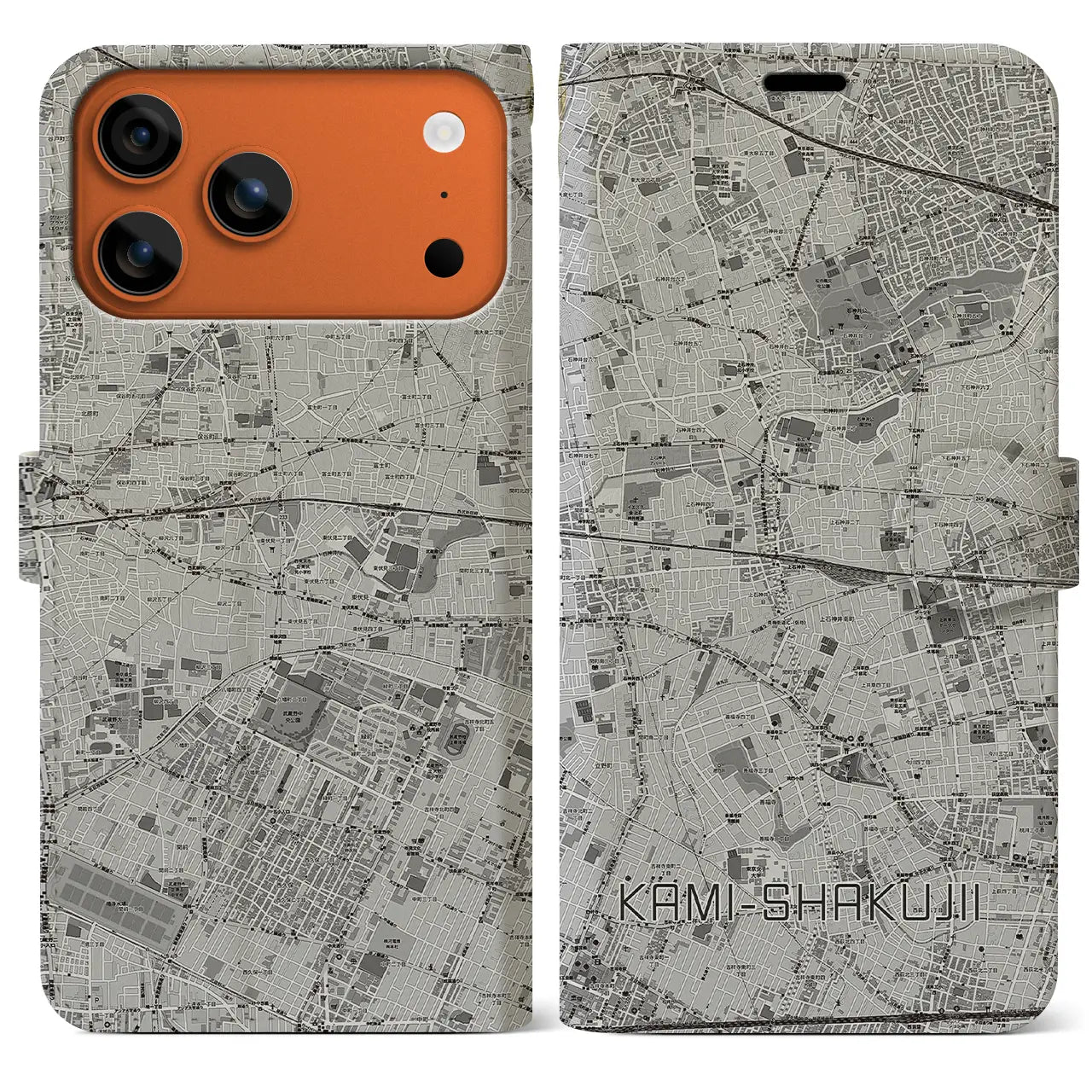 【上石神井(東京都)】地図柄iPhoneケース(手帳タイプ)