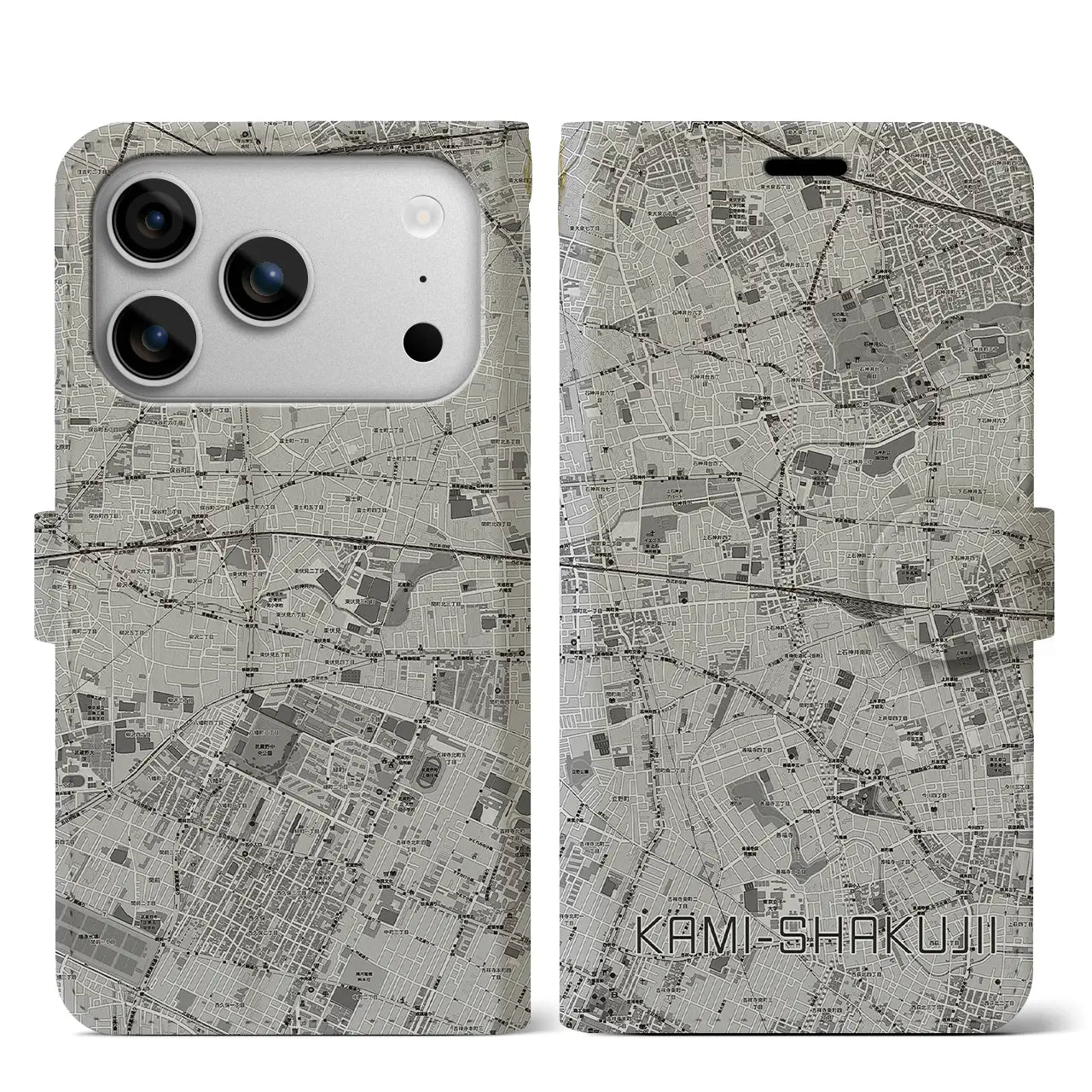 【上石神井(東京都)】地図柄iPhoneケース(手帳タイプ)