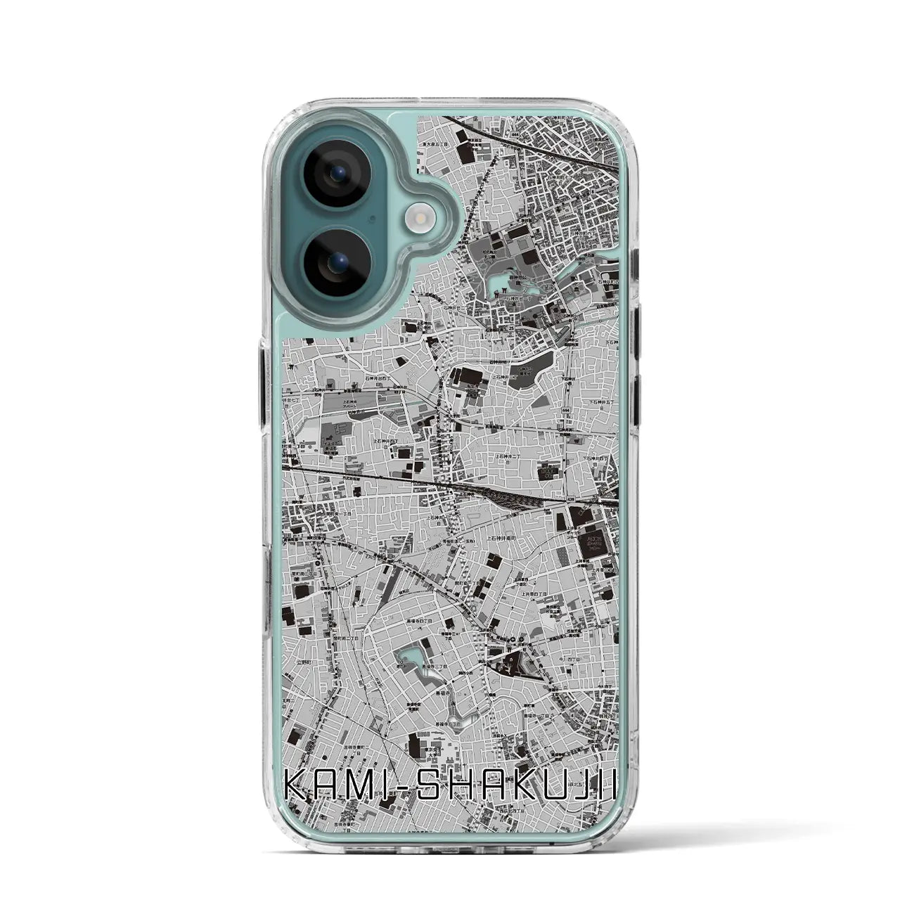 【上石神井(東京都)】地図柄iPhoneケース(MagSafeタイプ)モノトーン・iPhone 16 Pro 用