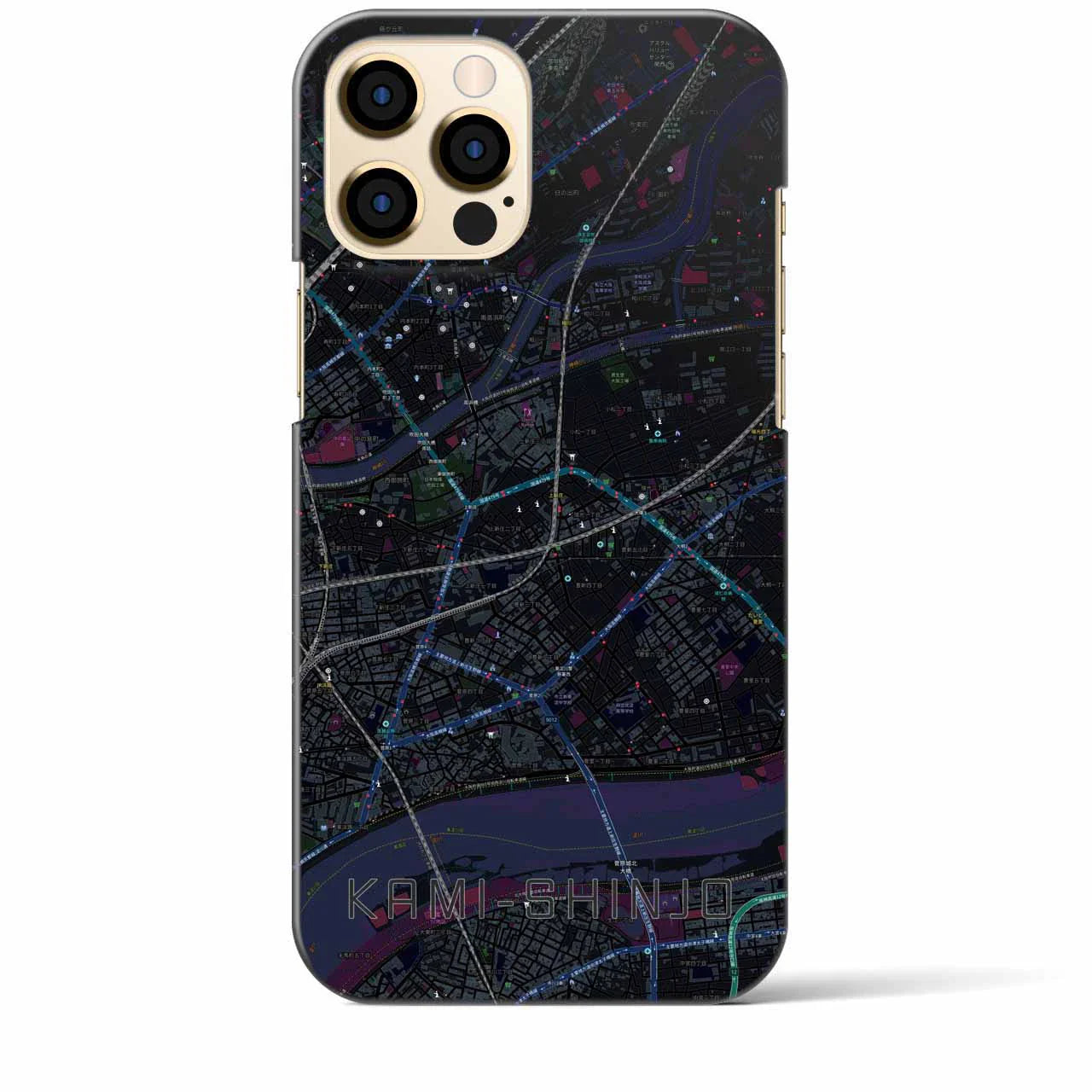 【上新庄(大阪府)】地図柄iPhoneケース(バックカバータイプ)