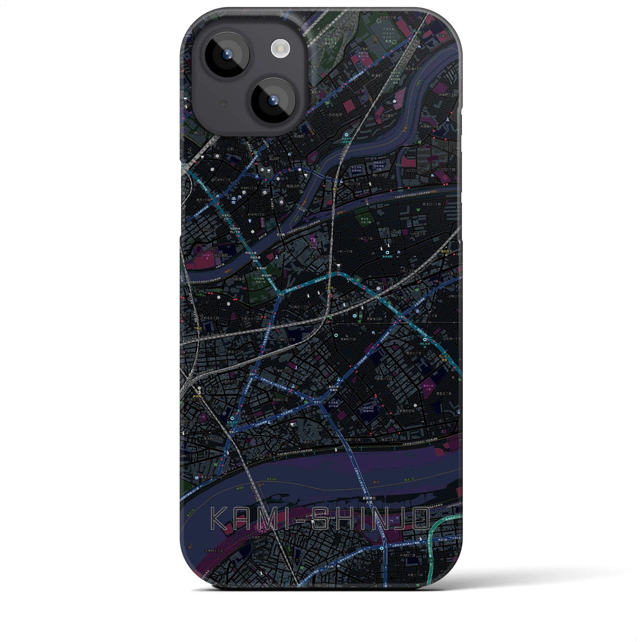 【上新庄(大阪府)】地図柄iPhoneケース(バックカバータイプ)