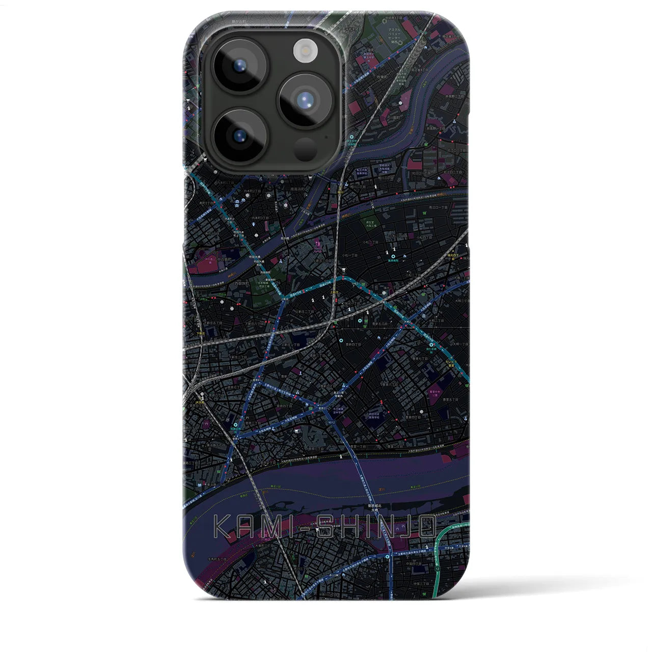 【上新庄(大阪府)】地図柄iPhoneケース(バックカバータイプ)