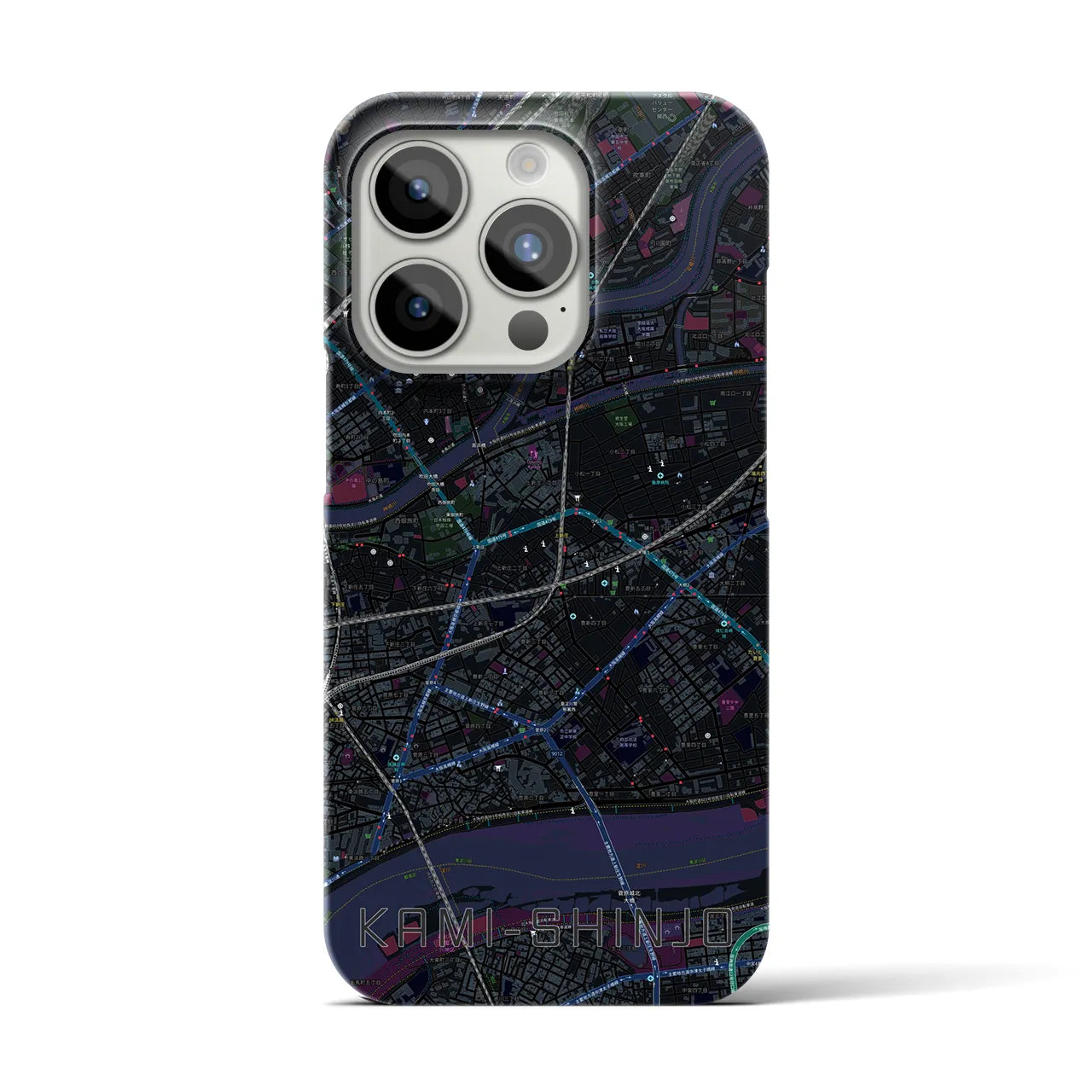 【上新庄(大阪府)】地図柄iPhoneケース(バックカバータイプ)