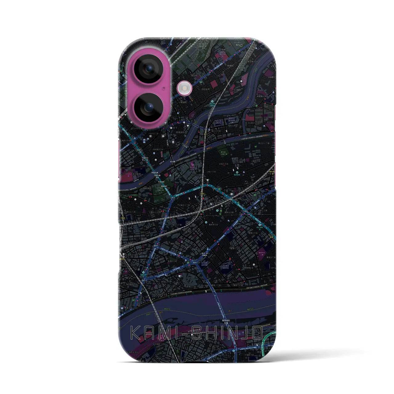 【上新庄(大阪府)】地図柄iPhoneケース(バックカバータイプ)