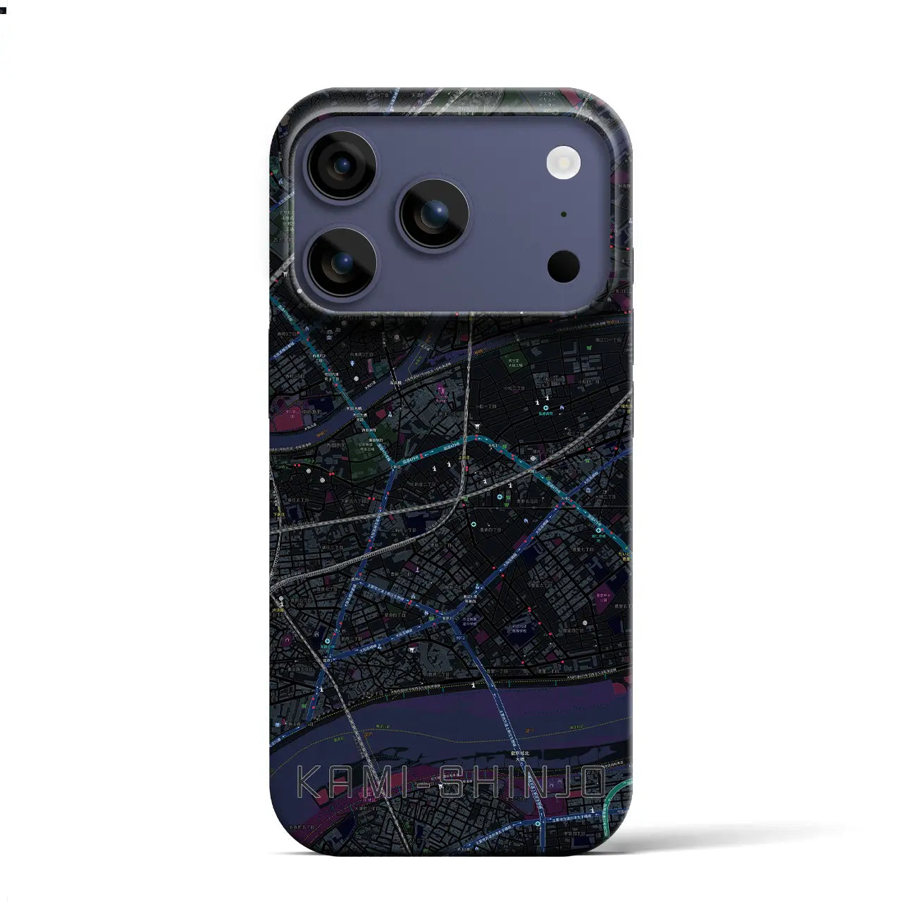 【上新庄(大阪府)】地図柄iPhoneケース(バックカバータイプ)