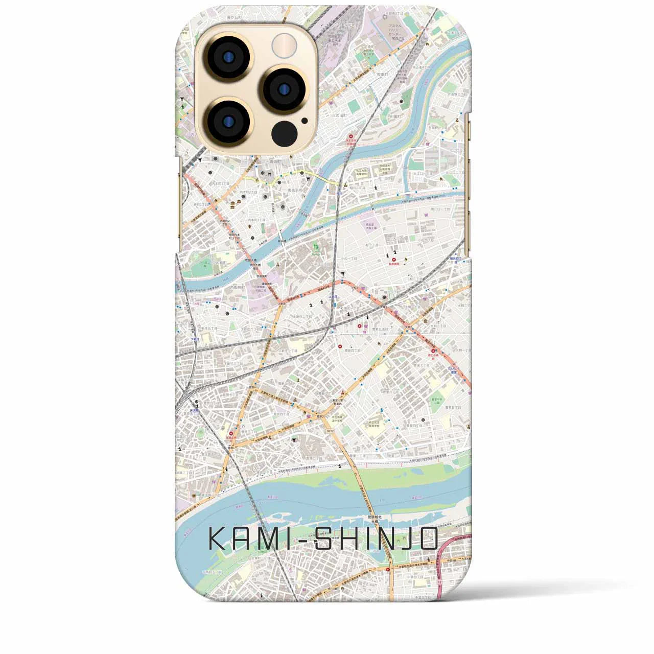 【上新庄(大阪府)】地図柄iPhoneケース(バックカバータイプ)