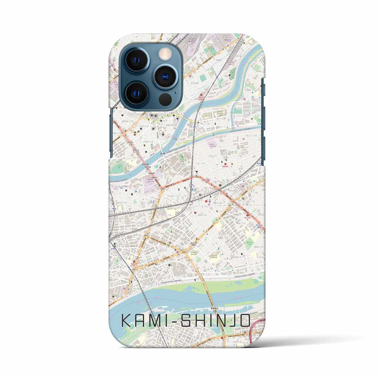 【上新庄(大阪府)】地図柄iPhoneケース(バックカバータイプ)