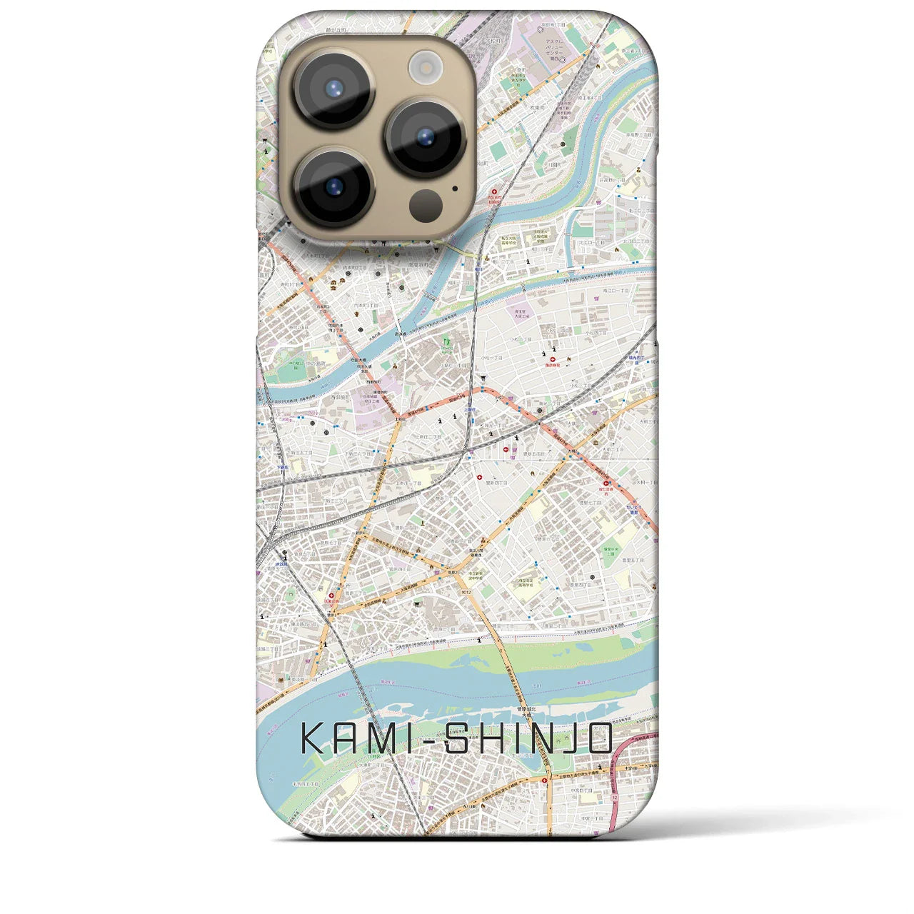 【上新庄(大阪府)】地図柄iPhoneケース(バックカバータイプ)