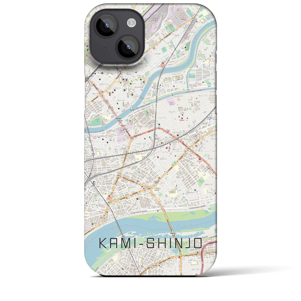 【上新庄(大阪府)】地図柄iPhoneケース(バックカバータイプ)