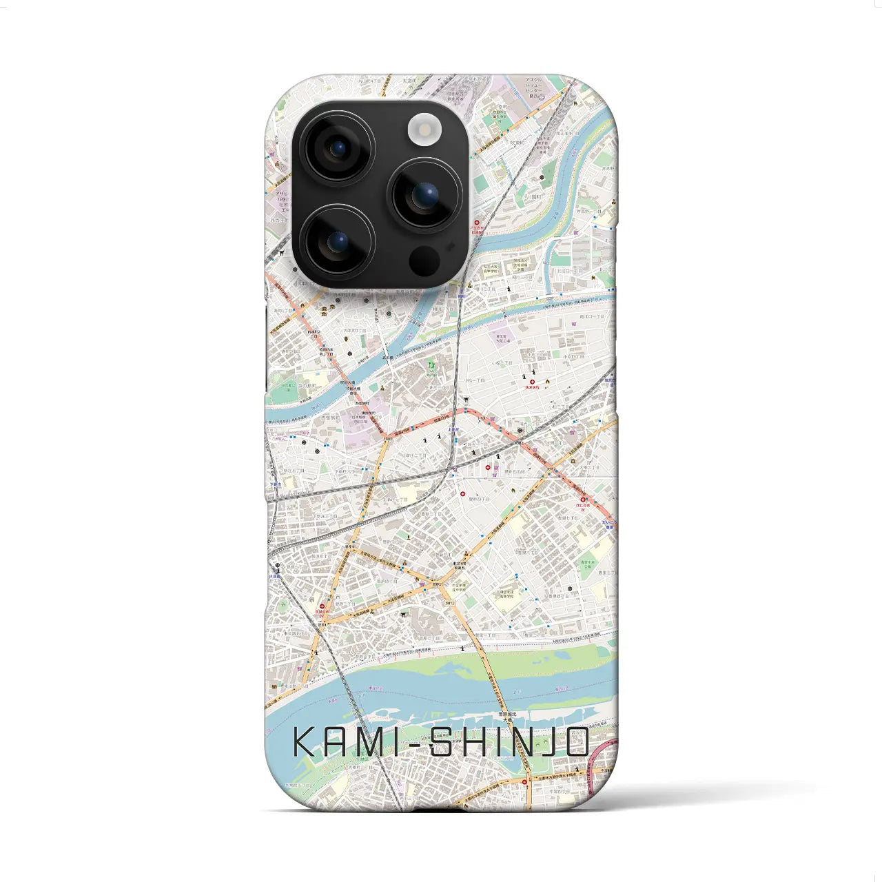 【上新庄(大阪府)】地図柄iPhoneケース(バックカバータイプ)