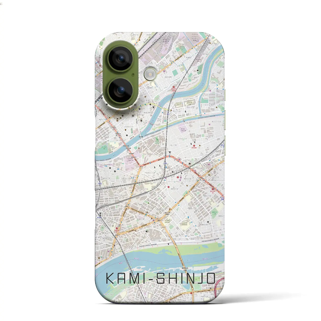 【上新庄(大阪府)】地図柄iPhoneケース(バックカバータイプ)