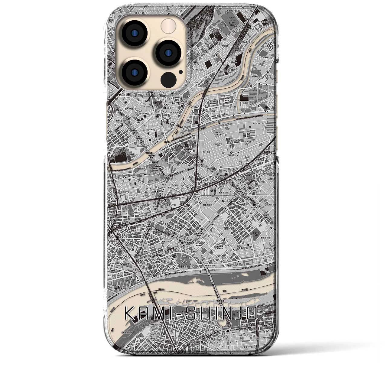 【上新庄(大阪府)】地図柄iPhoneケース(クリアタイプ)