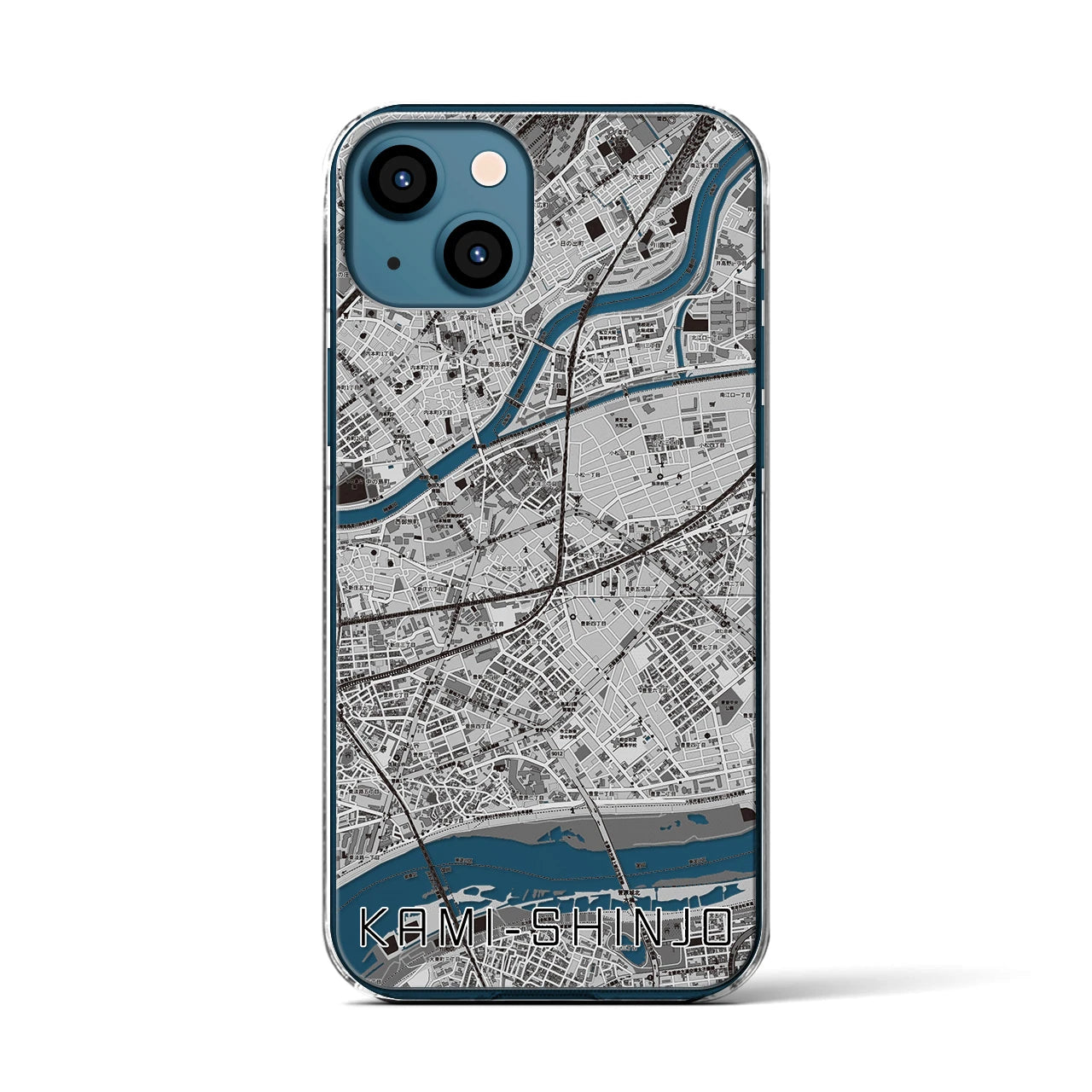 【上新庄(大阪府)】地図柄iPhoneケース(クリアタイプ)