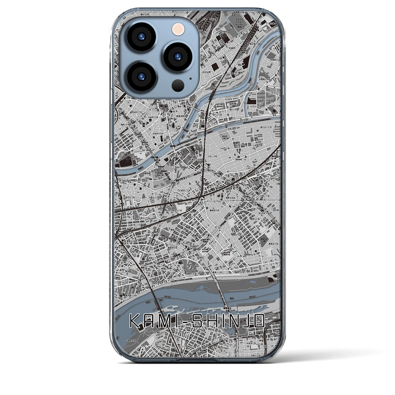 【上新庄(大阪府)】地図柄iPhoneケース(クリアタイプ)