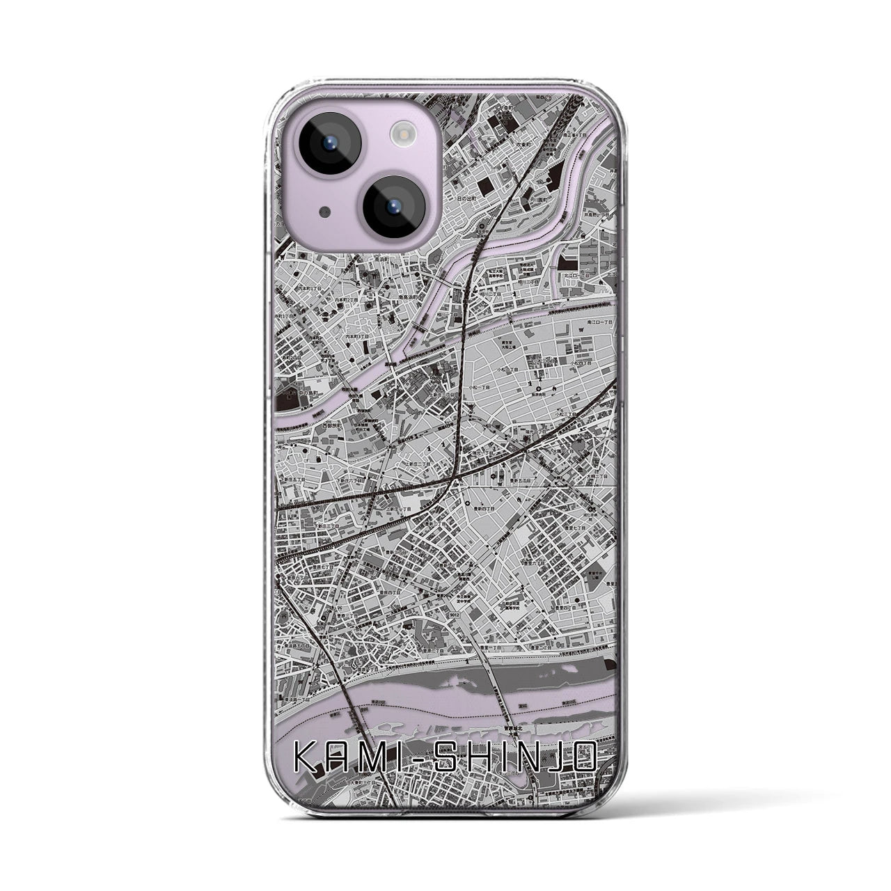 【上新庄(大阪府)】地図柄iPhoneケース(クリアタイプ)