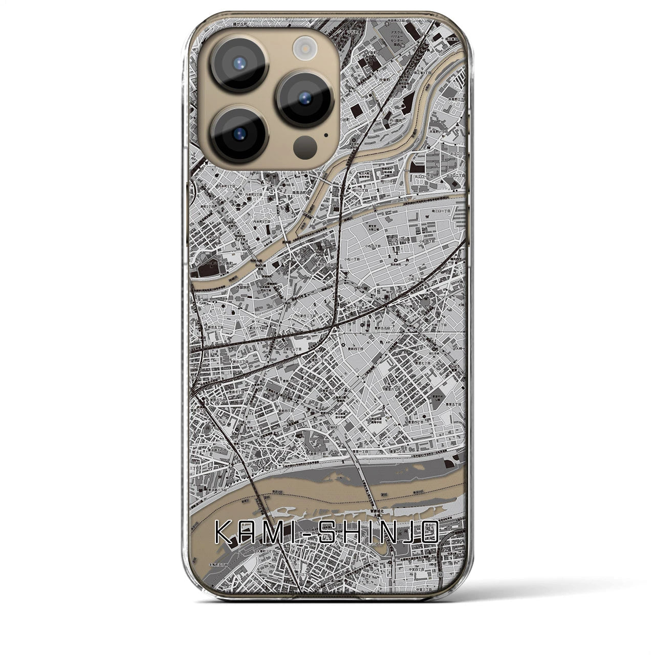 【上新庄(大阪府)】地図柄iPhoneケース(クリアタイプ)