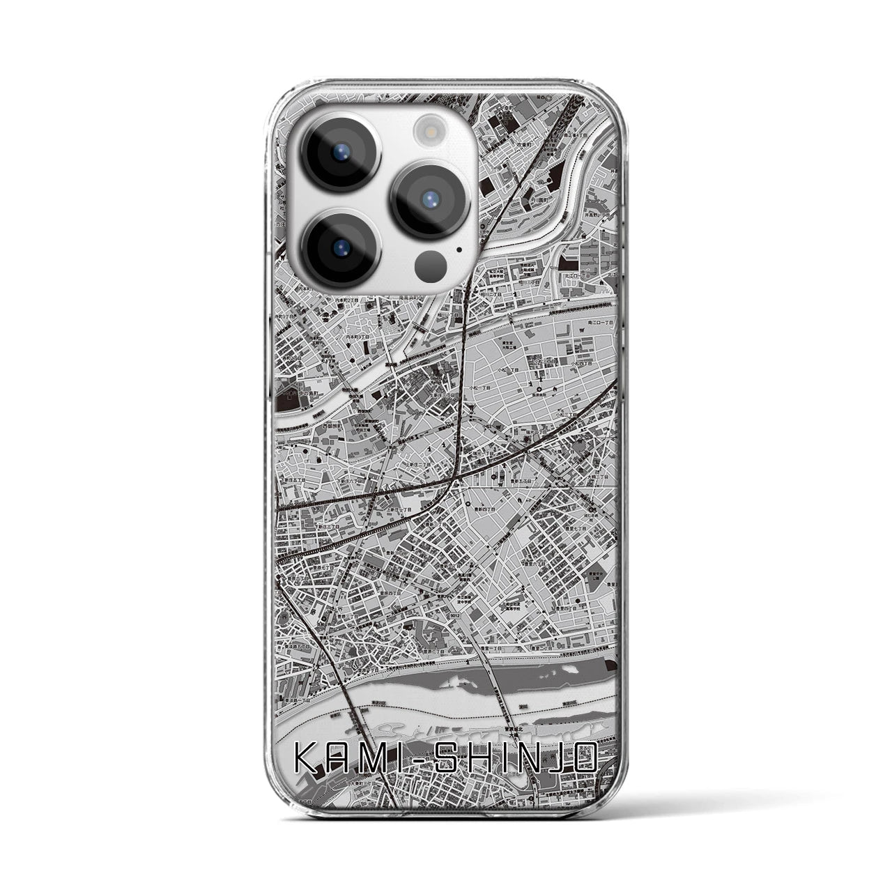 【上新庄(大阪府)】地図柄iPhoneケース(クリアタイプ)