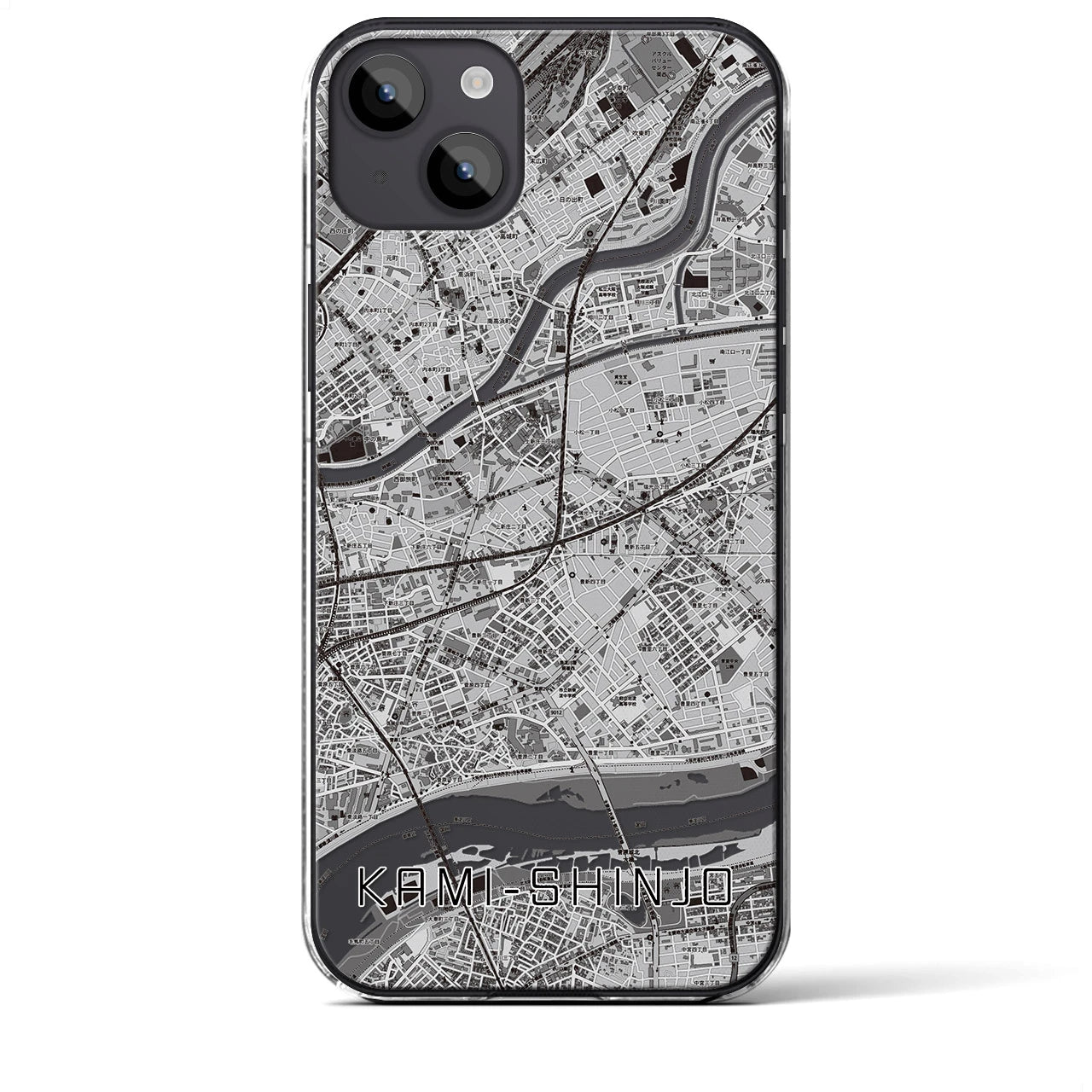 【上新庄(大阪府)】地図柄iPhoneケース(クリアタイプ)