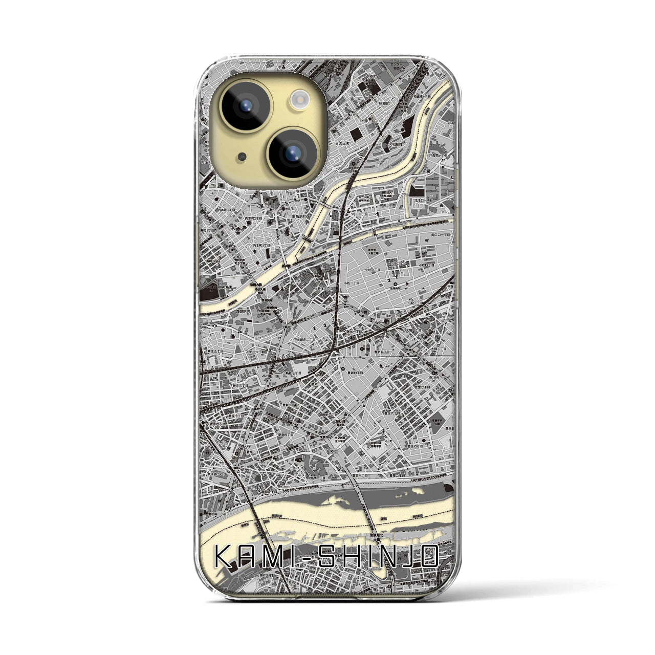 【上新庄(大阪府)】地図柄iPhoneケース(クリアタイプ)