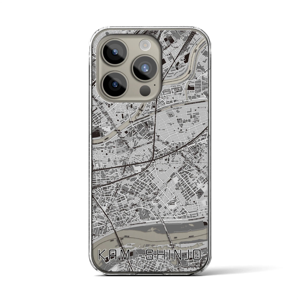 【上新庄(大阪府)】地図柄iPhoneケース(クリアタイプ)