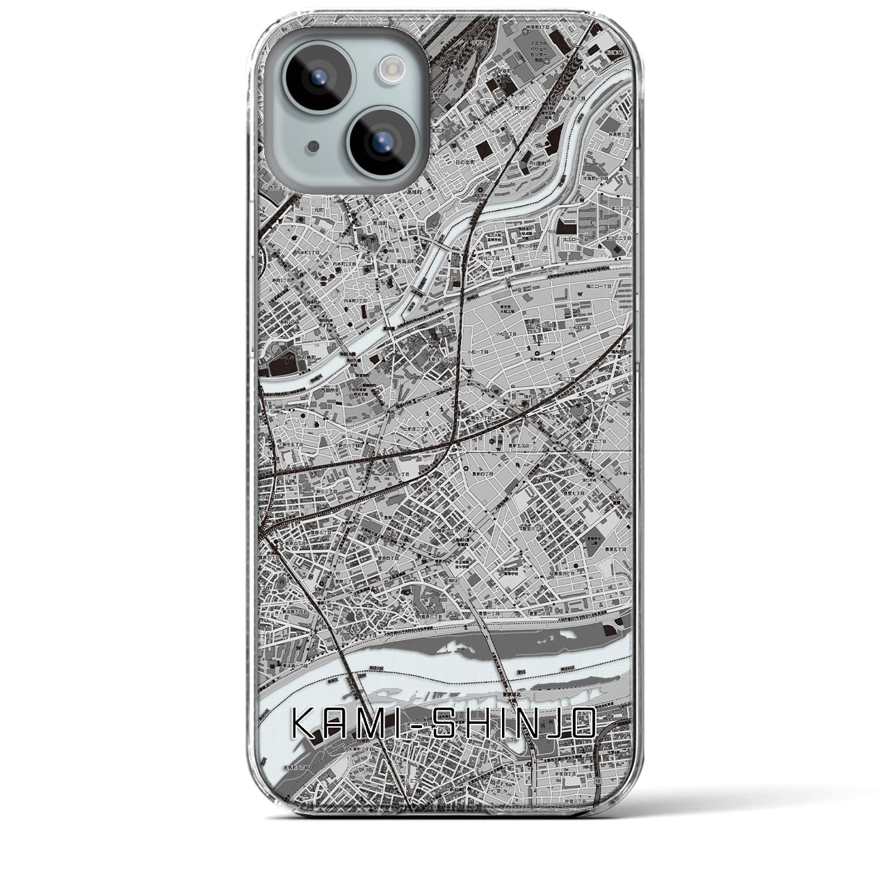 【上新庄(大阪府)】地図柄iPhoneケース(クリアタイプ)