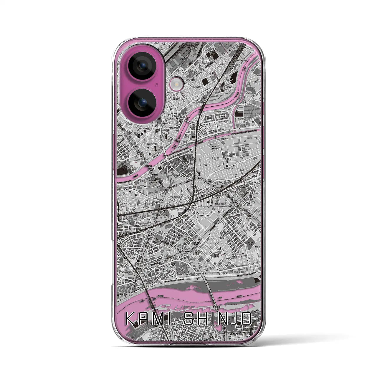 【上新庄(大阪府)】地図柄iPhoneケース(クリアタイプ)