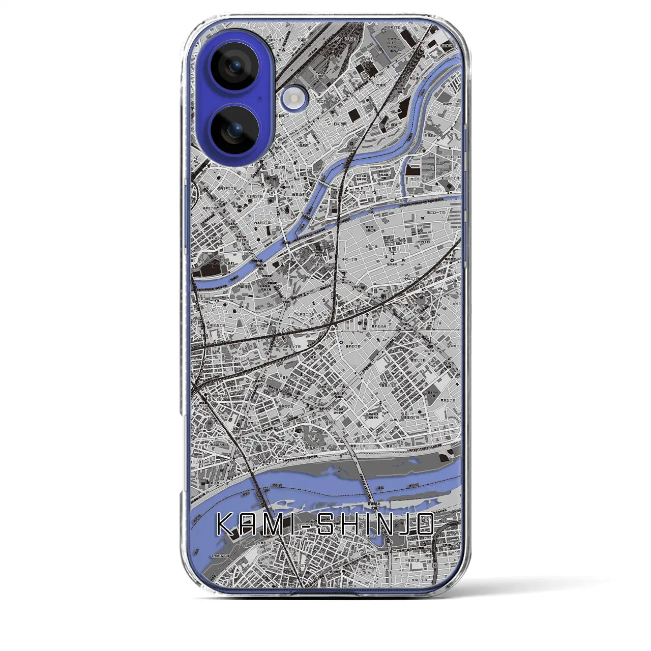 【上新庄(大阪府)】地図柄iPhoneケース(クリアタイプ)