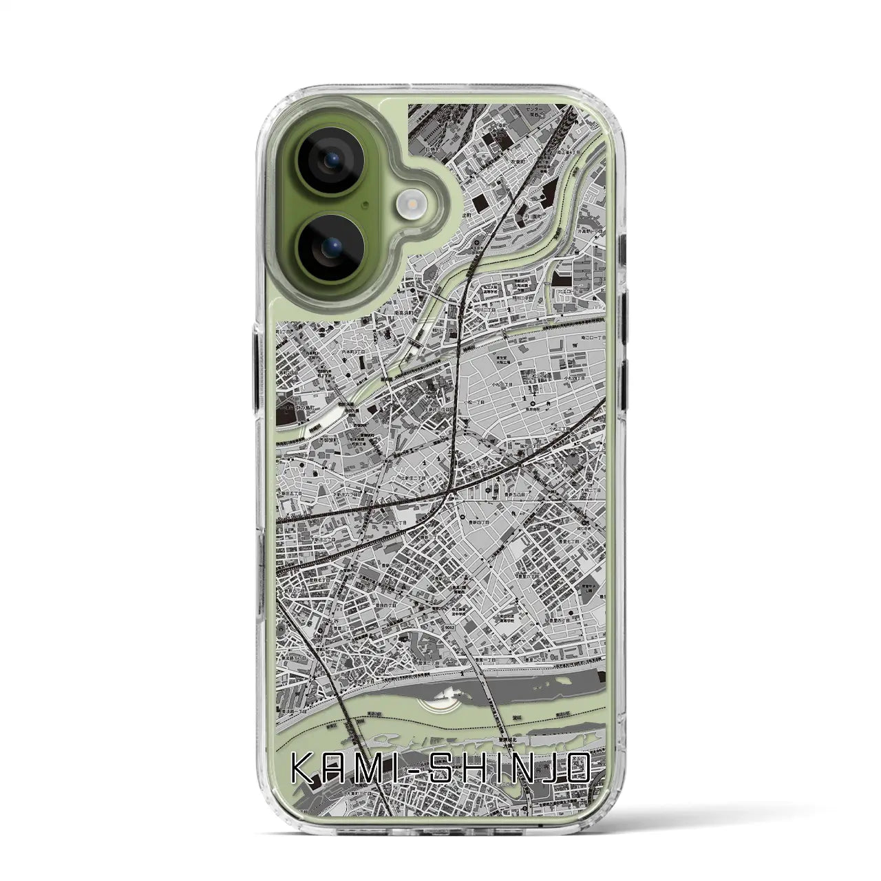 【上新庄(大阪府)】地図柄iPhoneケース(MagSafeタイプ)