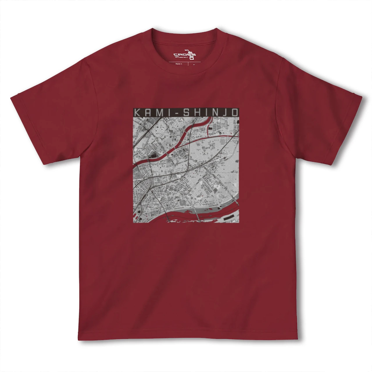 【上新庄(大阪府)】地図柄ヘビーウェイトTシャツ