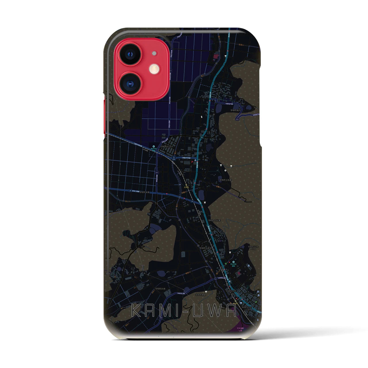 【上宇和(愛媛県)】地図柄iPhoneケース(バックカバータイプ)