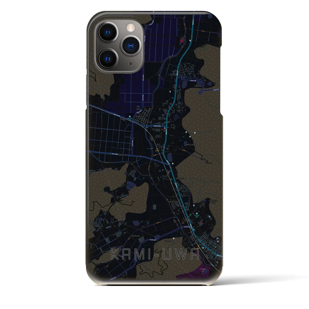 【上宇和(愛媛県)】地図柄iPhoneケース(バックカバータイプ)