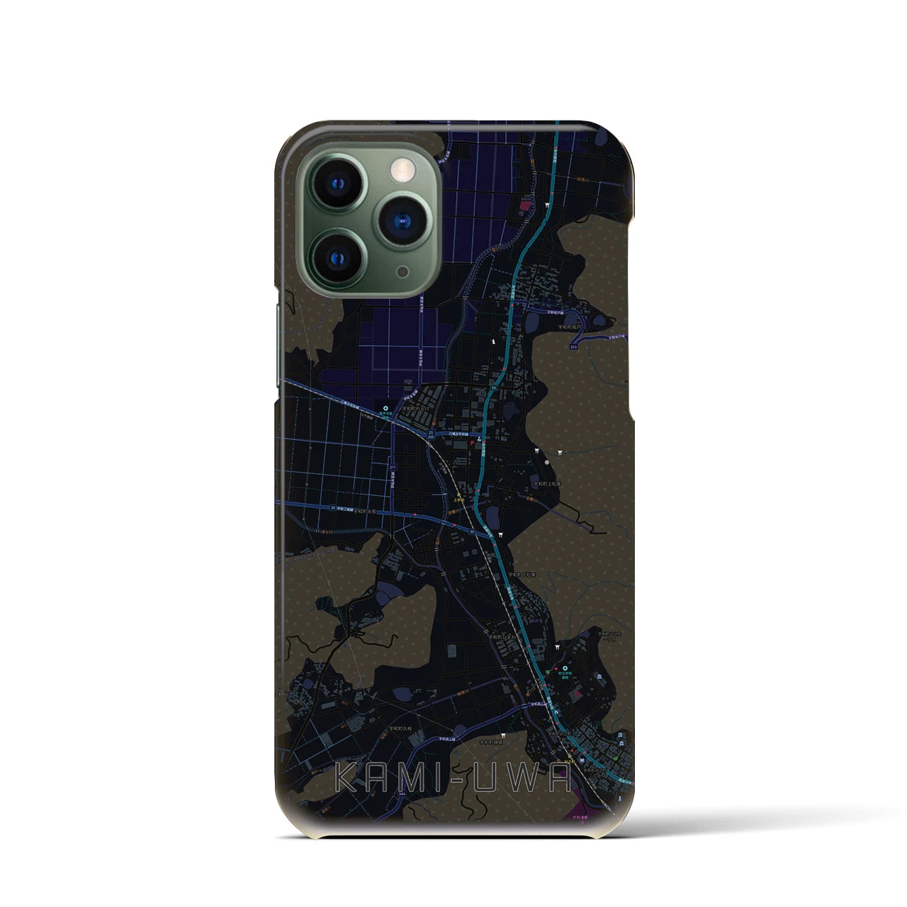 【上宇和(愛媛県)】地図柄iPhoneケース(バックカバータイプ)