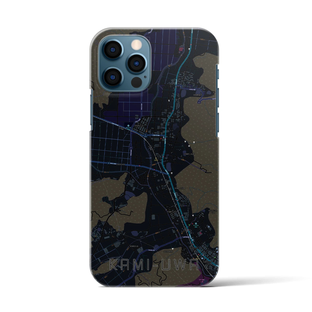 【上宇和(愛媛県)】地図柄iPhoneケース(バックカバータイプ)