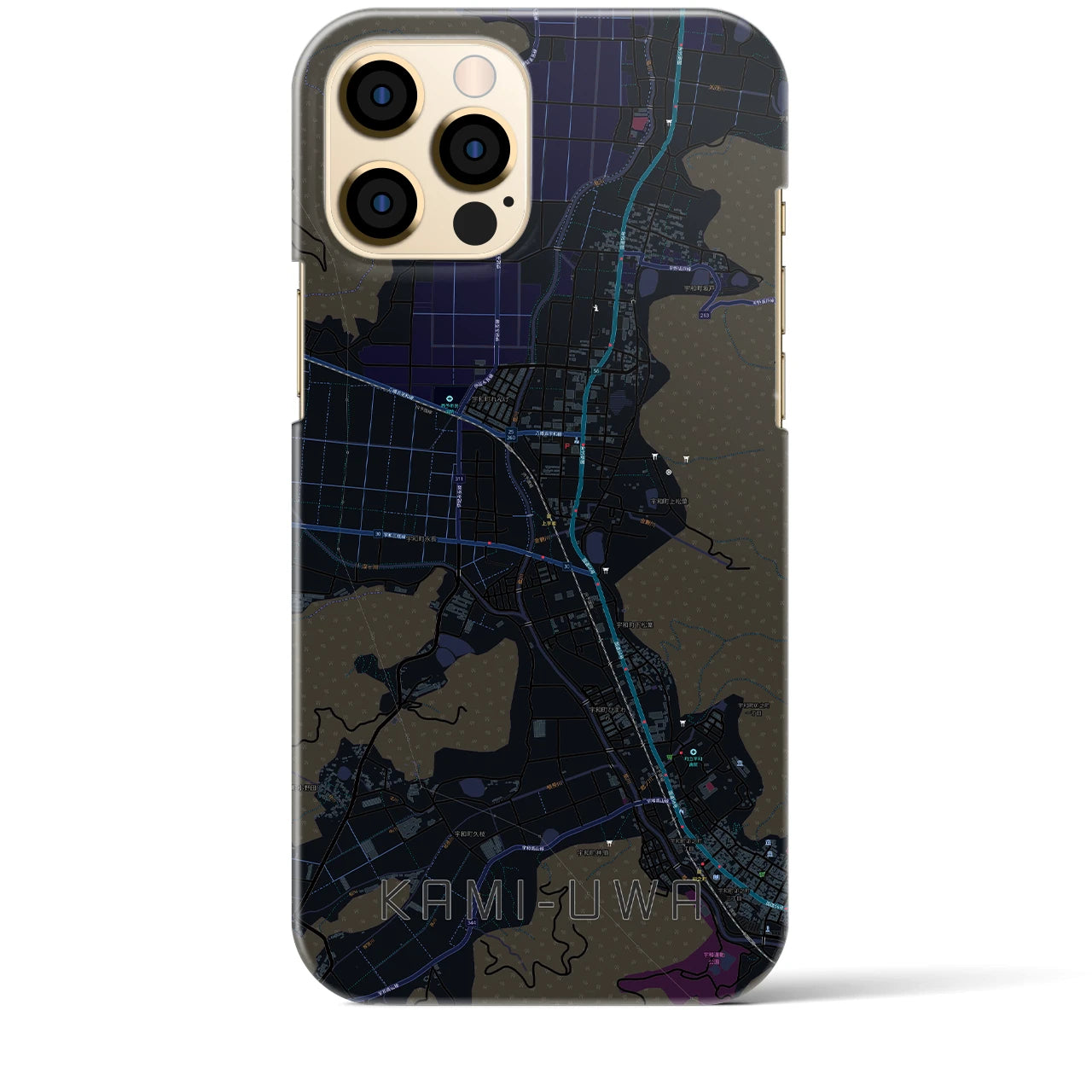 【上宇和(愛媛県)】地図柄iPhoneケース(バックカバータイプ)