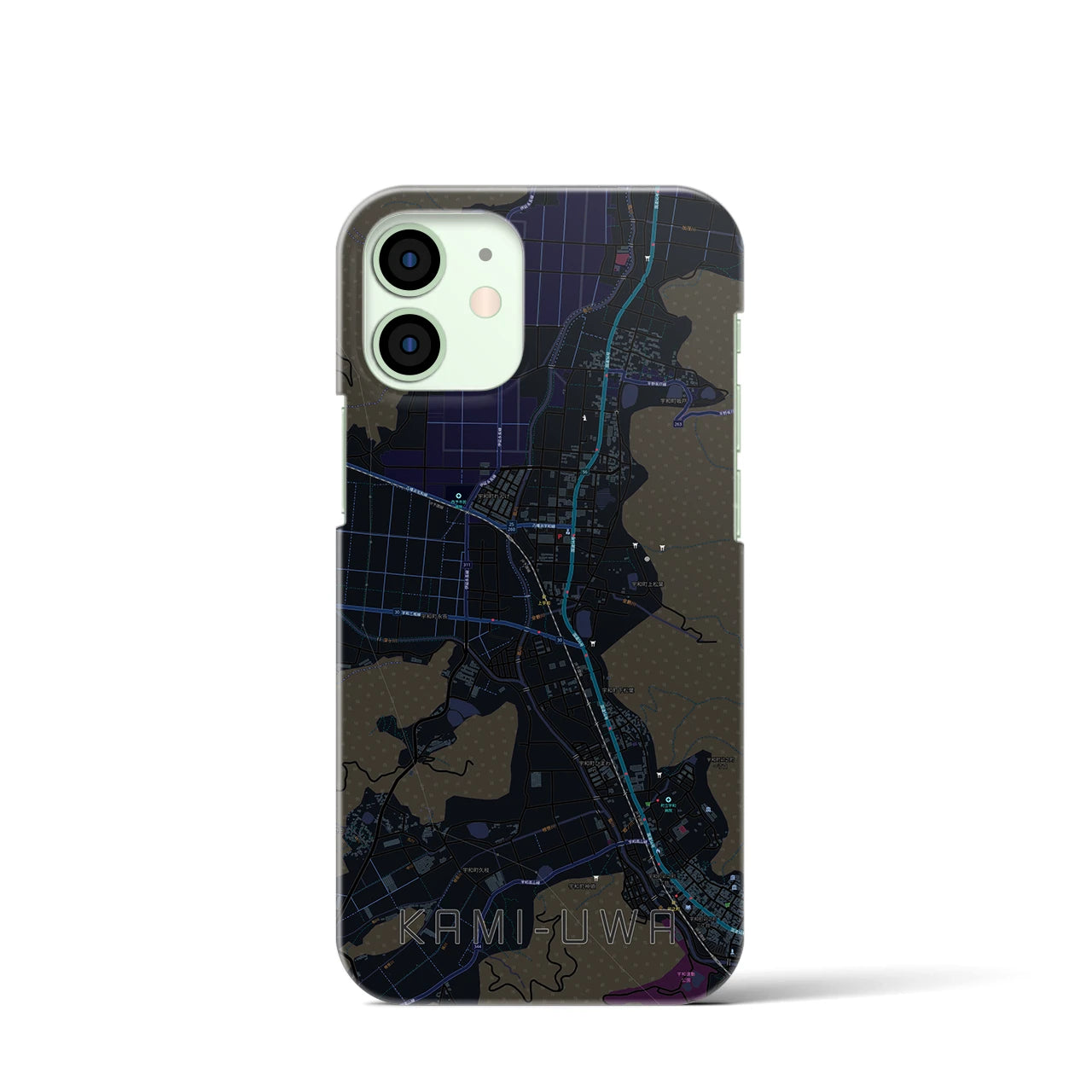 【上宇和(愛媛県)】地図柄iPhoneケース(バックカバータイプ)