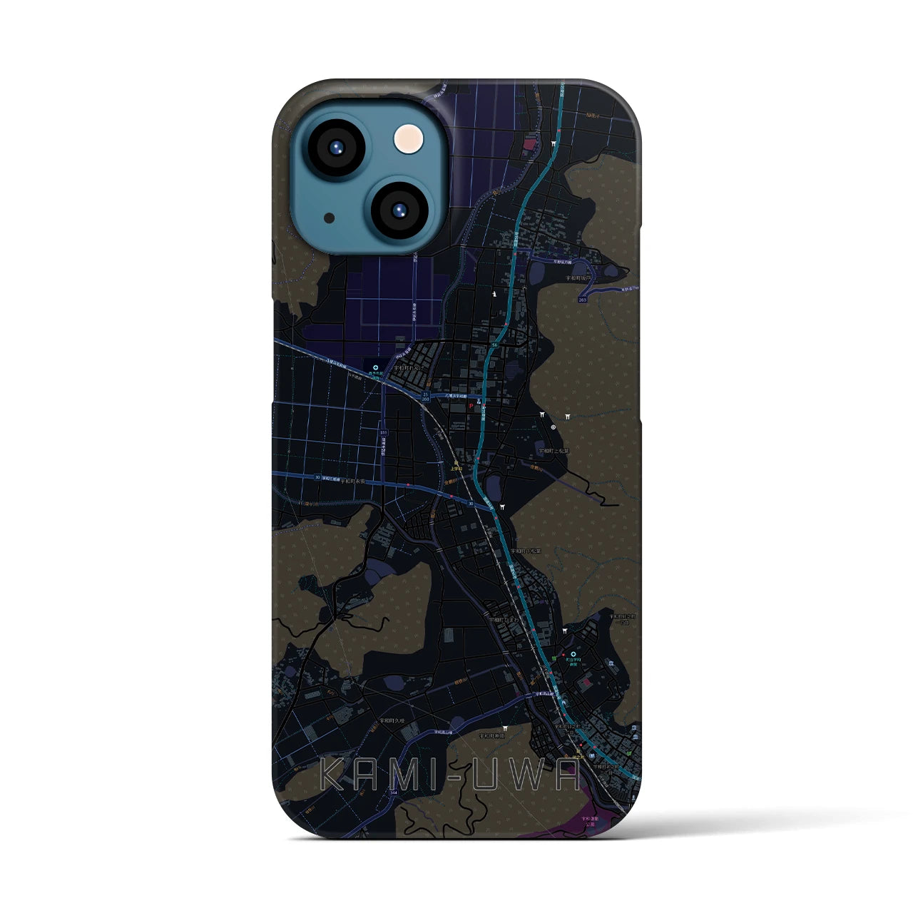 【上宇和(愛媛県)】地図柄iPhoneケース(バックカバータイプ)