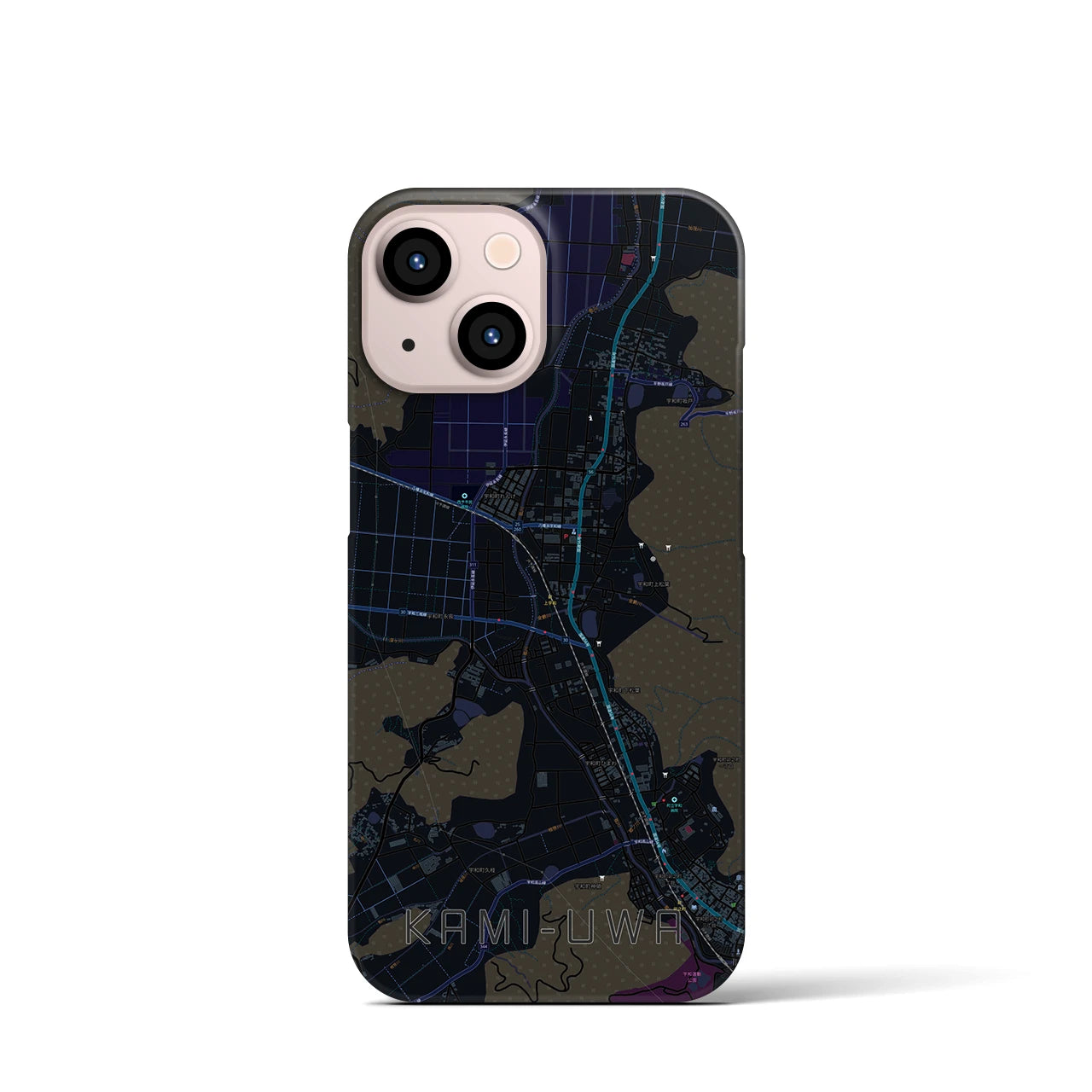 【上宇和(愛媛県)】地図柄iPhoneケース(バックカバータイプ)