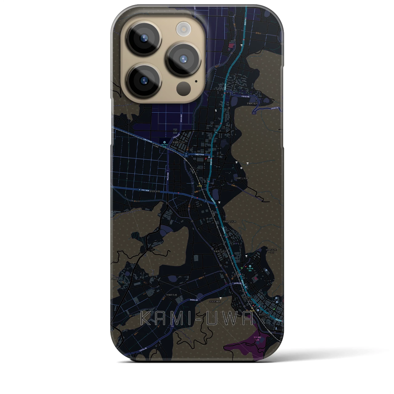 【上宇和(愛媛県)】地図柄iPhoneケース(バックカバータイプ)