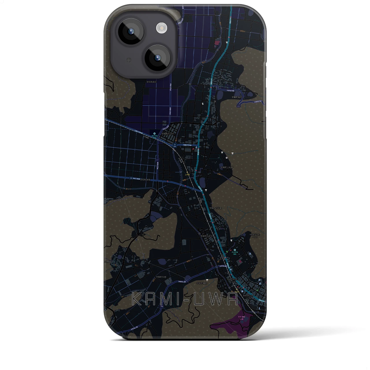 【上宇和(愛媛県)】地図柄iPhoneケース(バックカバータイプ)