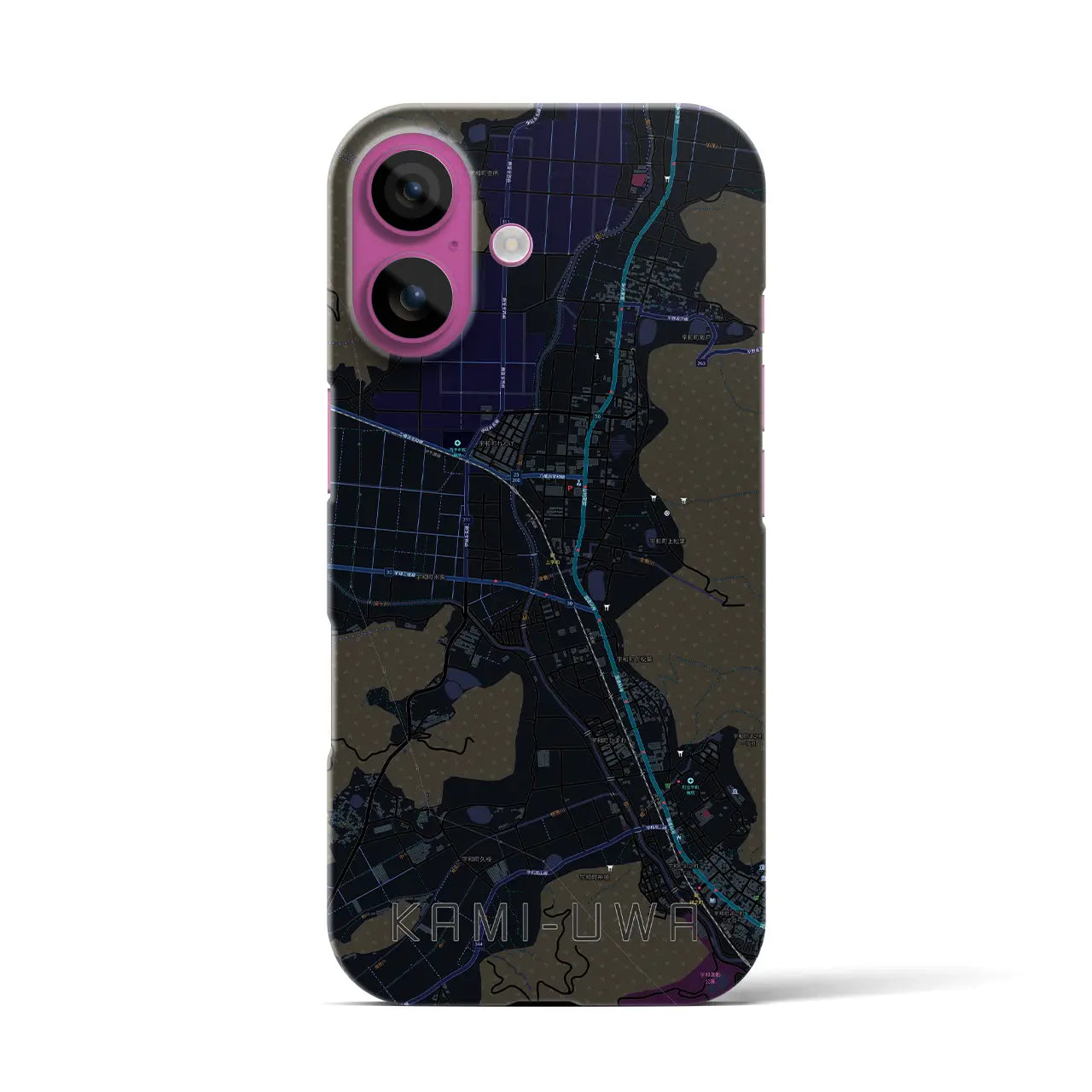 【上宇和(愛媛県)】地図柄iPhoneケース(バックカバータイプ)