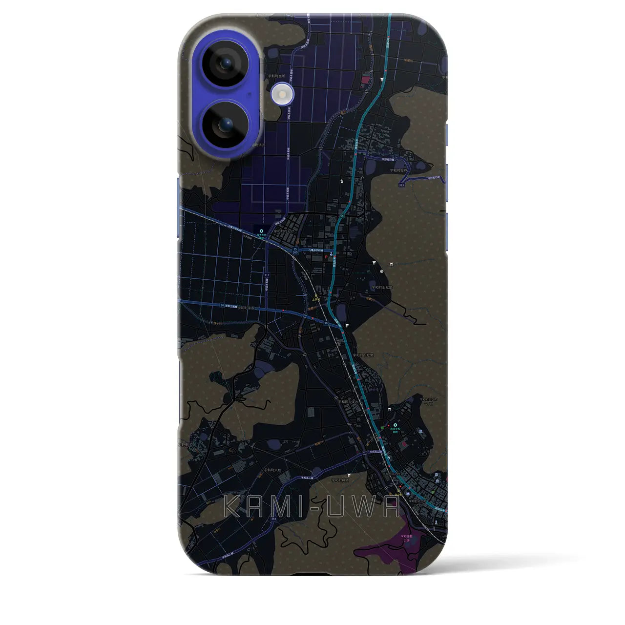 【上宇和(愛媛県)】地図柄iPhoneケース(バックカバータイプ)