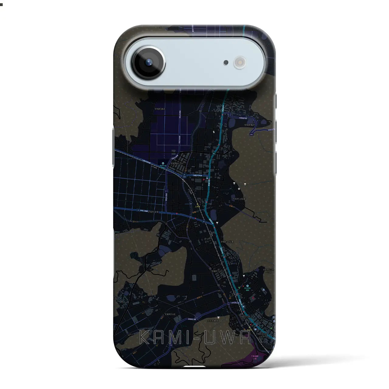 【上宇和(愛媛県)】地図柄iPhoneケース(バックカバータイプ)